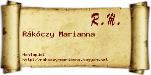 Rákóczy Marianna névjegykártya